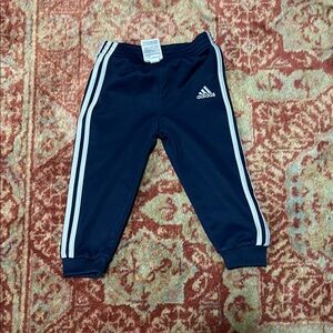 Adidas Kids Dark Blue Joggers with White Stripes